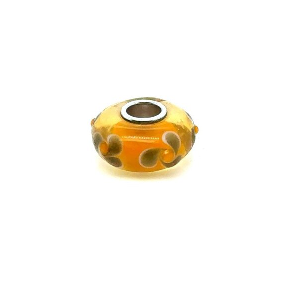 Trollbeads Yellow Murano Flower Glass Charm - Picture 1 of 5
